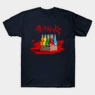 Zombie 8-Pack Bloodied Perkaholic on Navy Blue T-Shirt